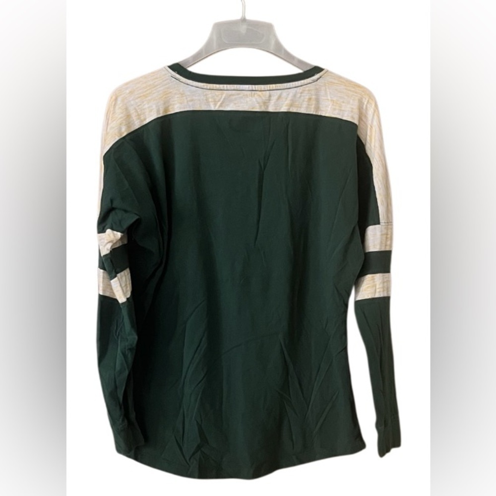 Women’s NFL Green Bay Packers Long Sleeve Tee - Dark Green & Cream - Picture 2 of 6